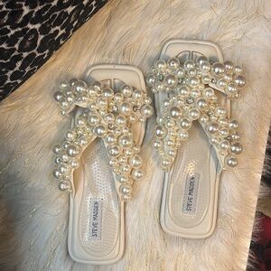 Steve Madden DURI Pearl and rhinestone Sandal